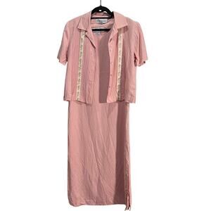Jessica Howard Vintage Blush Pink Jacket Dress Wedding Suit Size 10 CottageCore
